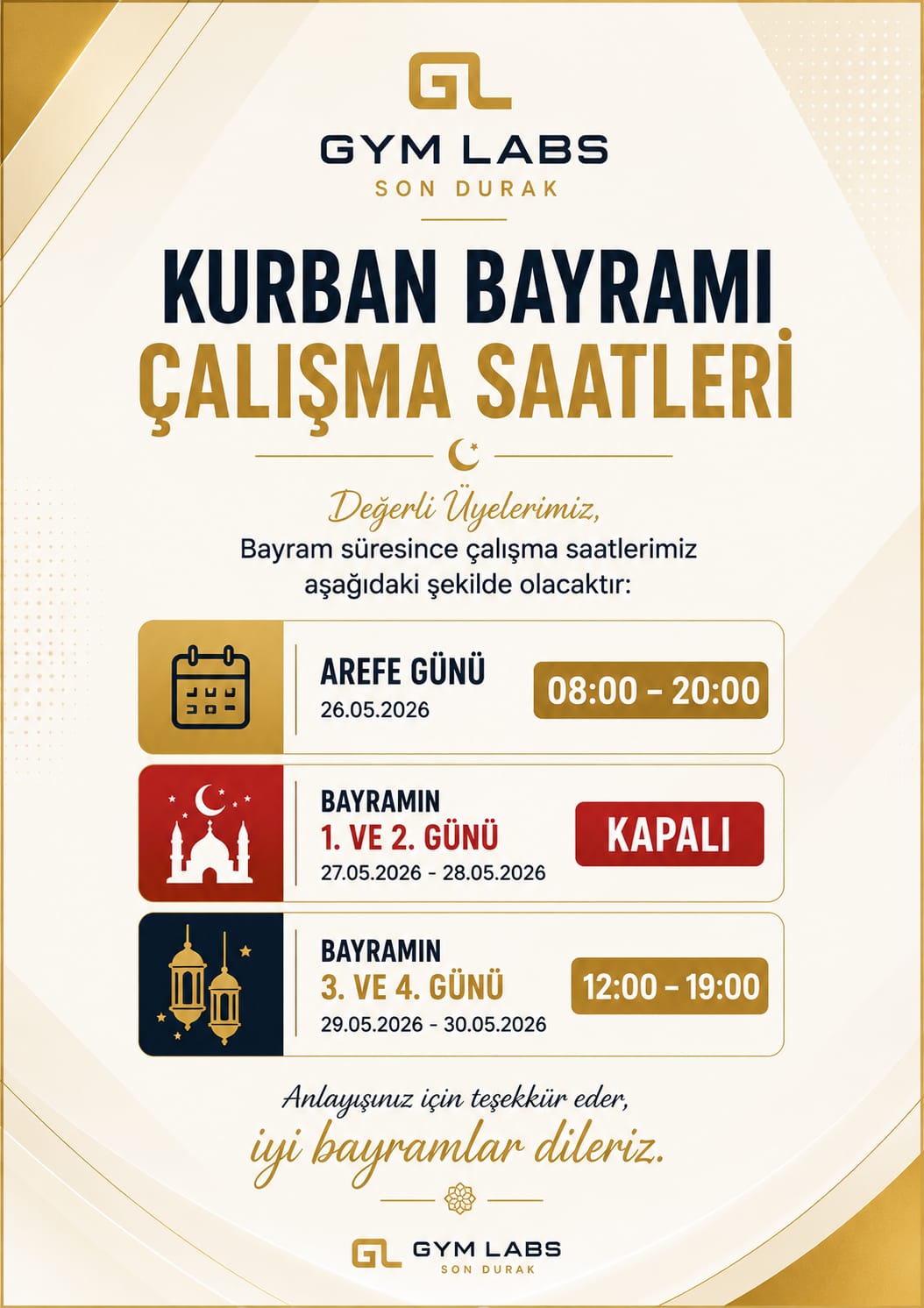 Bayram Çalışma Saatleri 2